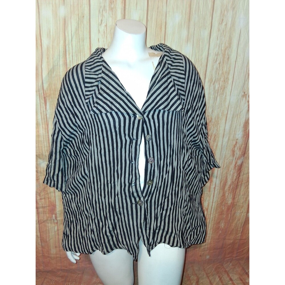 Vtg Gloria Lance Striped Button Up Blouse Sz 22/24